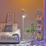 Modern Ripple and Sunset Red Ambient Floor Lamp Contemporary LED Standing Accent Light