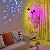 Modern Ripple and Sunset Red Ambient Floor Lamp Contemporary LED Standing Accent Light