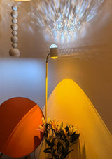 Modern Ripple and Sunset Red Ambient Floor Lamp Contemporary LED Standing Accent Light
