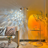Modern Ripple and Sunset Red Ambient Floor Lamp Contemporary LED Standing Accent Light