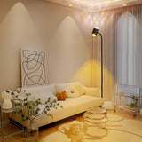 Modern Ripple and Sunset Red Ambient Floor Lamp Contemporary LED Standing Accent Light