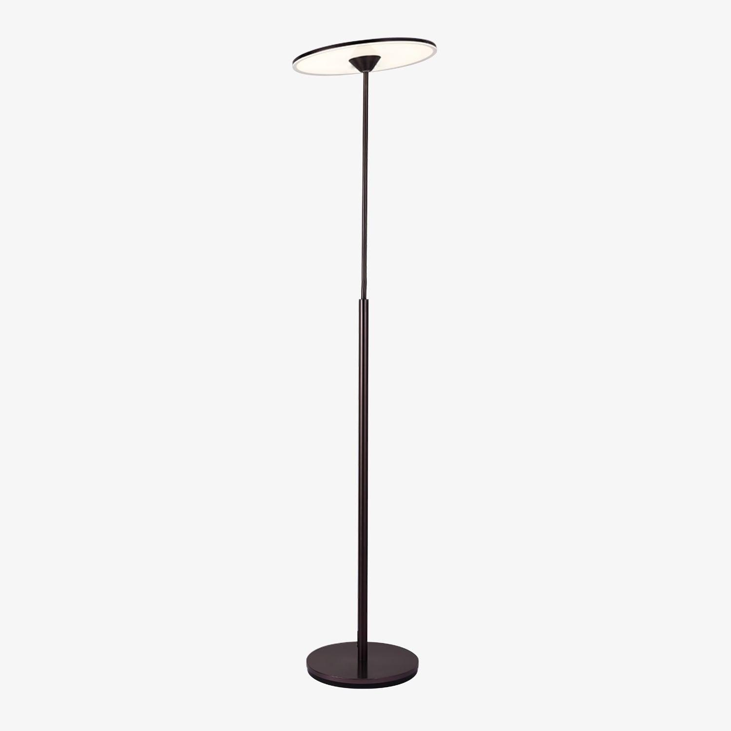 Ambra Modern LED Torchiere Floor Lamp with Acrylic Shade and Brown Finish