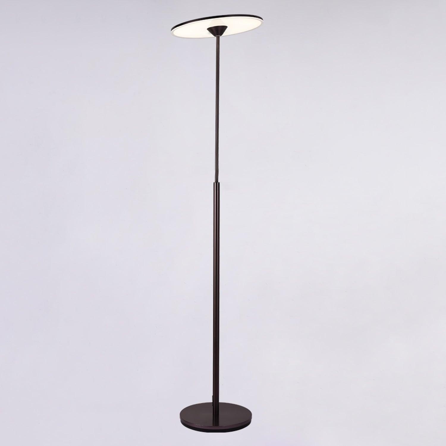 Ambra Modern LED Torchiere Floor Lamp with Acrylic Shade and Brown Finish