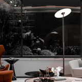 Ambra Modern LED Torchiere Floor Lamp with Acrylic Shade and Brown Finish