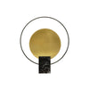 Geometric Hoop Industrial LED Table Lamp with Marble Base and Aged Gold Accents