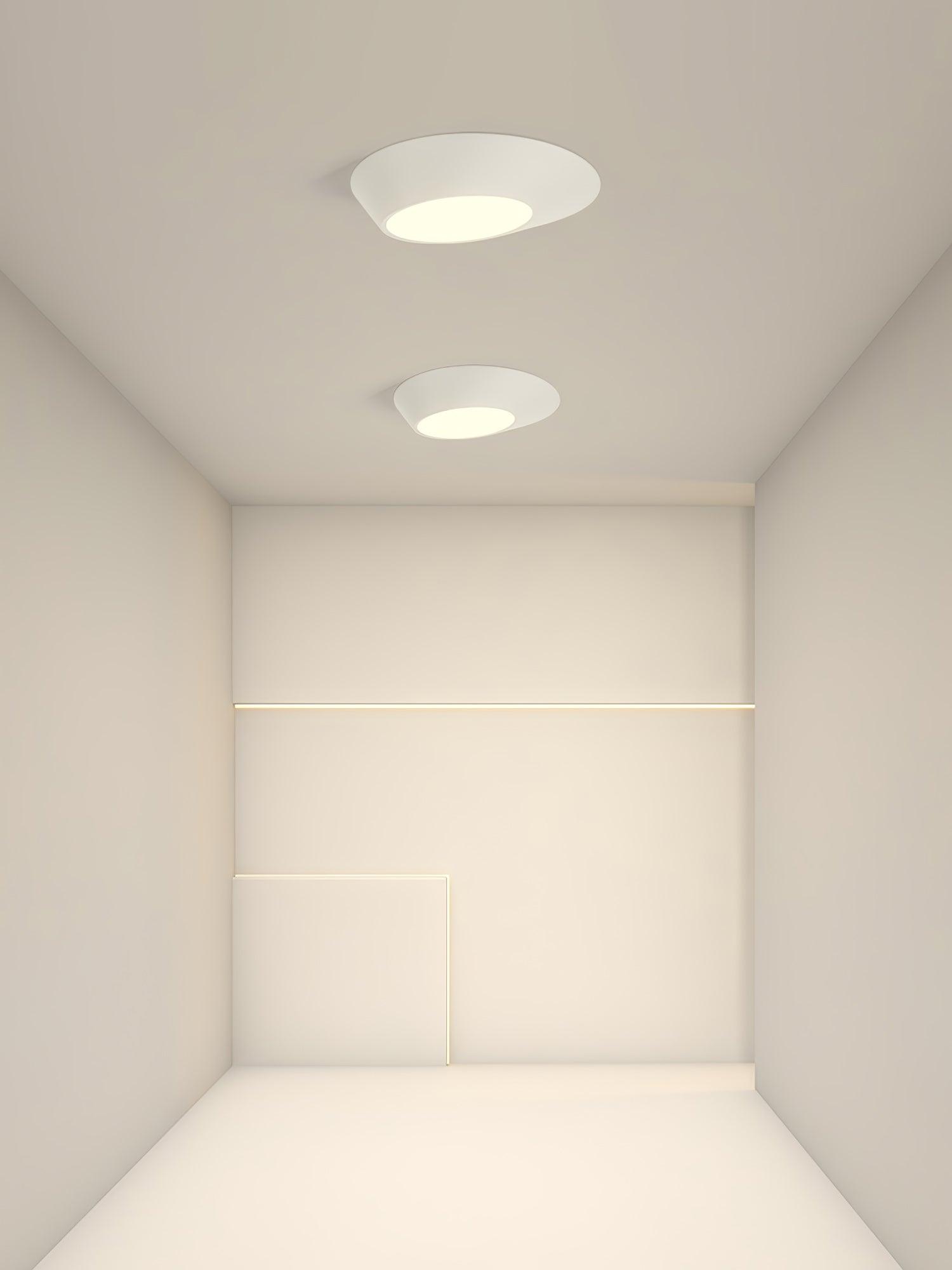 Modern Angled LED Flush Mount Ceiling Light with Geometric Inclined Design