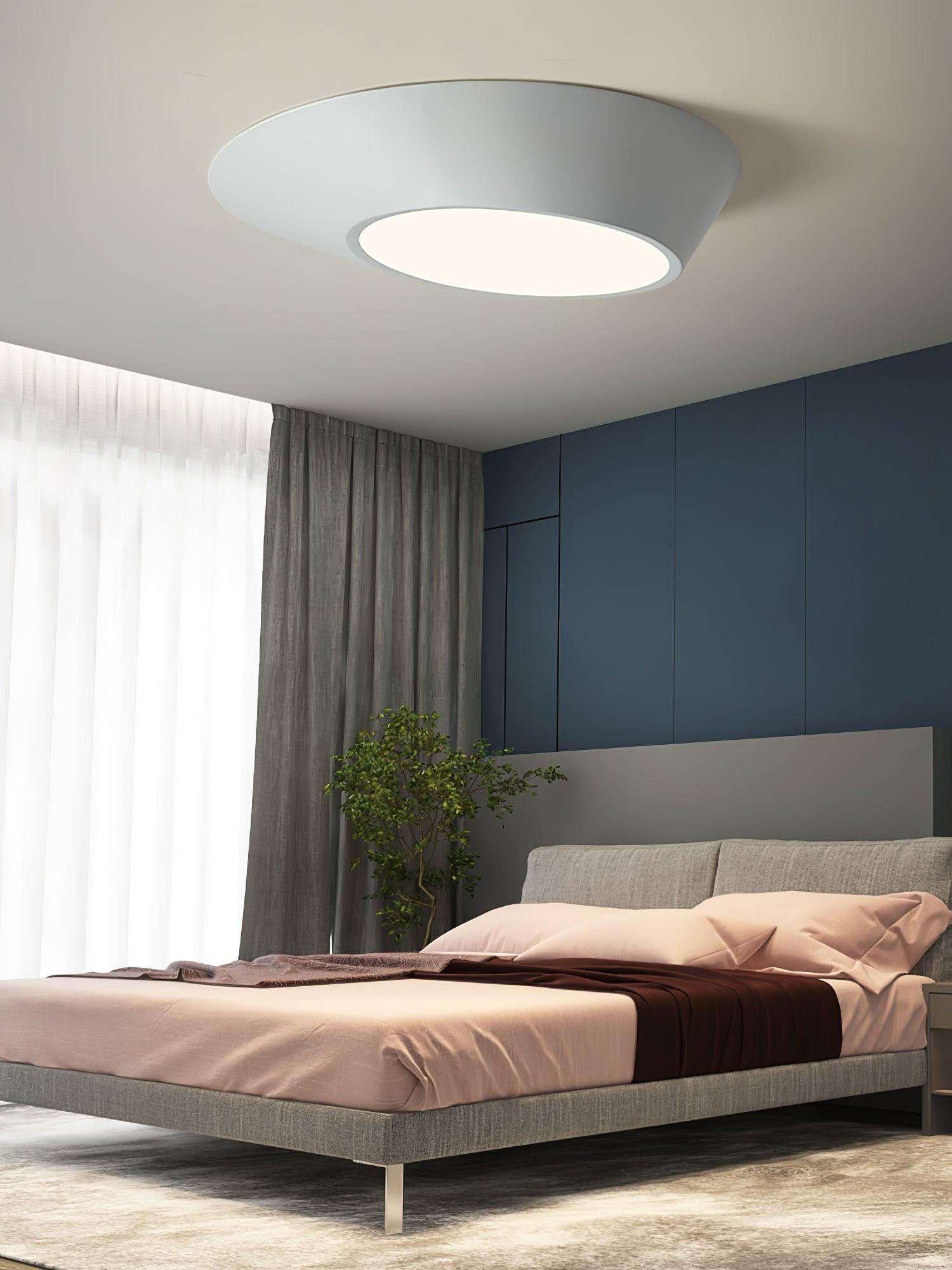 Modern Angled LED Flush Mount Ceiling Light with Geometric Inclined Design