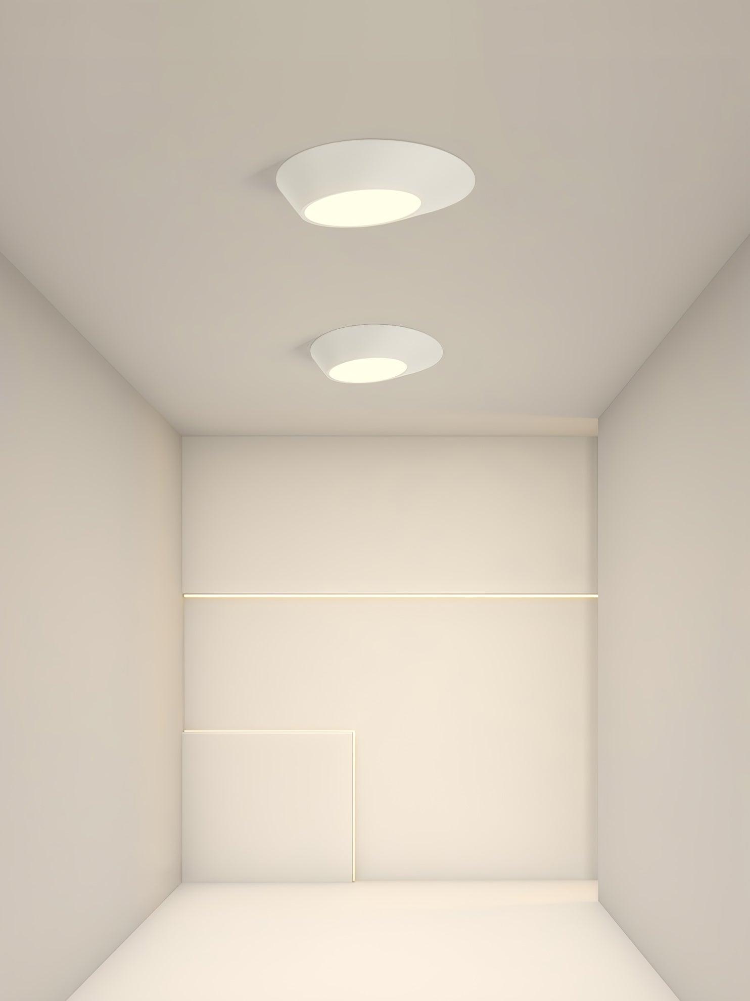 Modern Angled LED Flush Mount Ceiling Light with Geometric Inclined Design