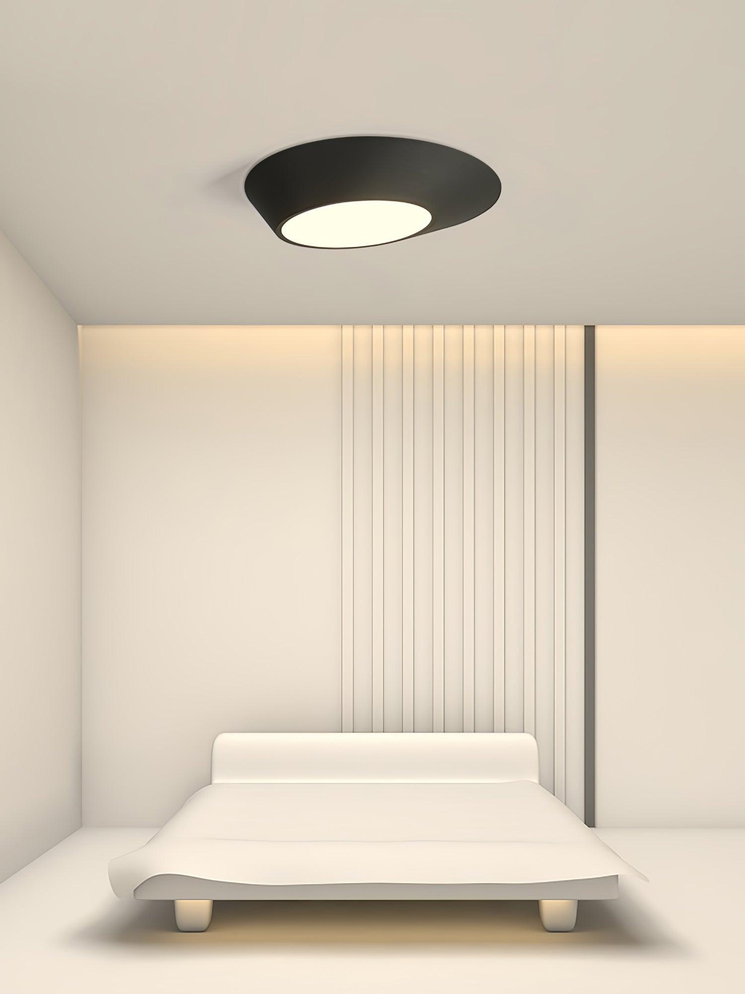 Modern Angled LED Flush Mount Ceiling Light with Geometric Inclined Design