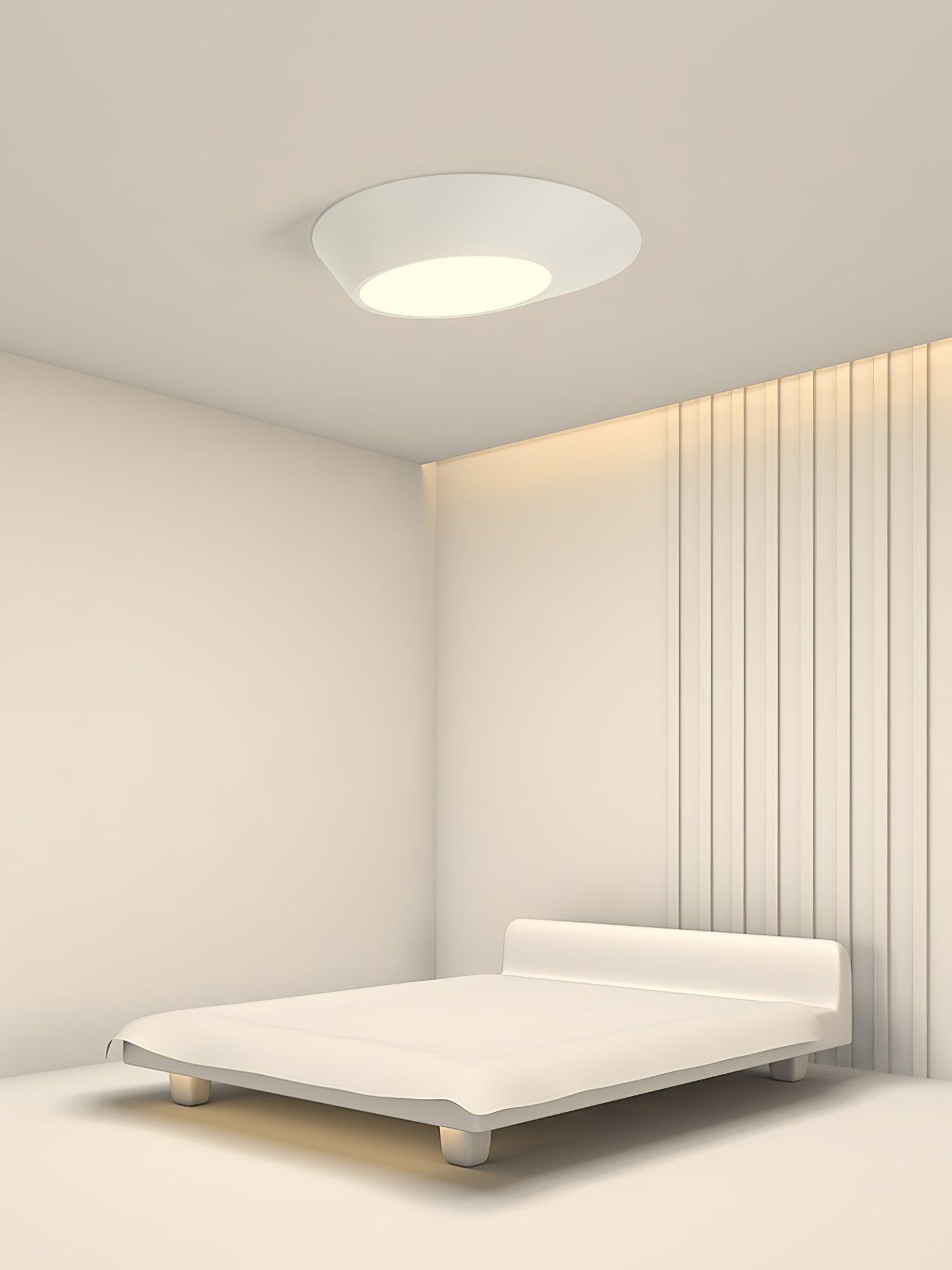 Modern Angled LED Flush Mount Ceiling Light with Geometric Inclined Design