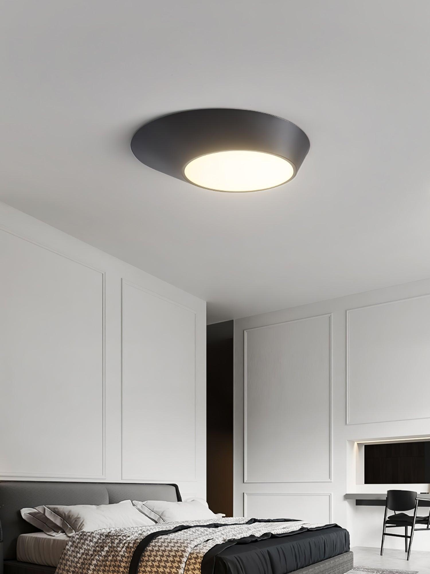 Modern Angled LED Flush Mount Ceiling Light with Geometric Inclined Design