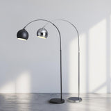 Modern Angler Chrome Floor Lamp with Adjustable Telescopic Arm and Metal Uplight for Living Room