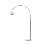 Modern Angler Chrome Floor Lamp with Adjustable Telescopic Arm and Metal Uplight for Living Room