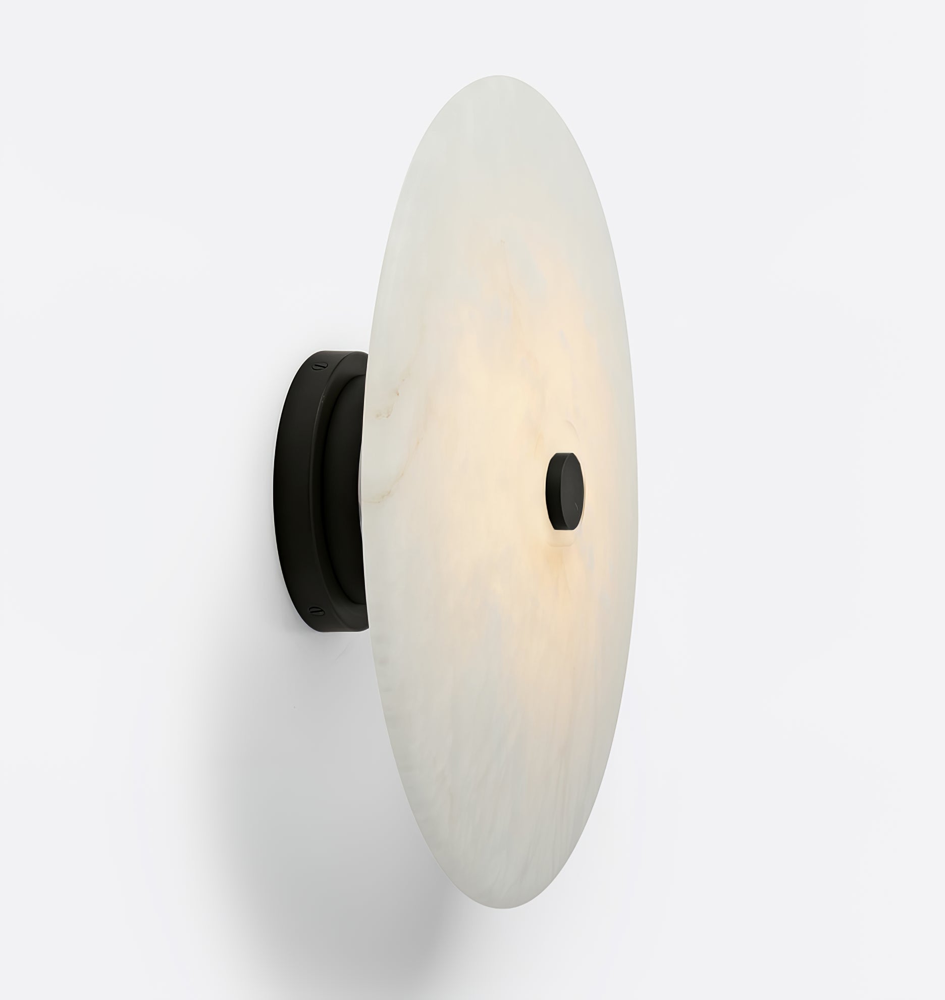 Modern Alabaster Flush Mount Ceiling Light with Brass Accents and Handcrafted Stone Shade