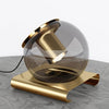 Modern Glass Globe Table Lamp with Gold Metal Base for Bedside Lighting
