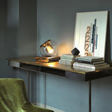 Modern Glass Globe Table Lamp with Gold Metal Base for Bedside Lighting