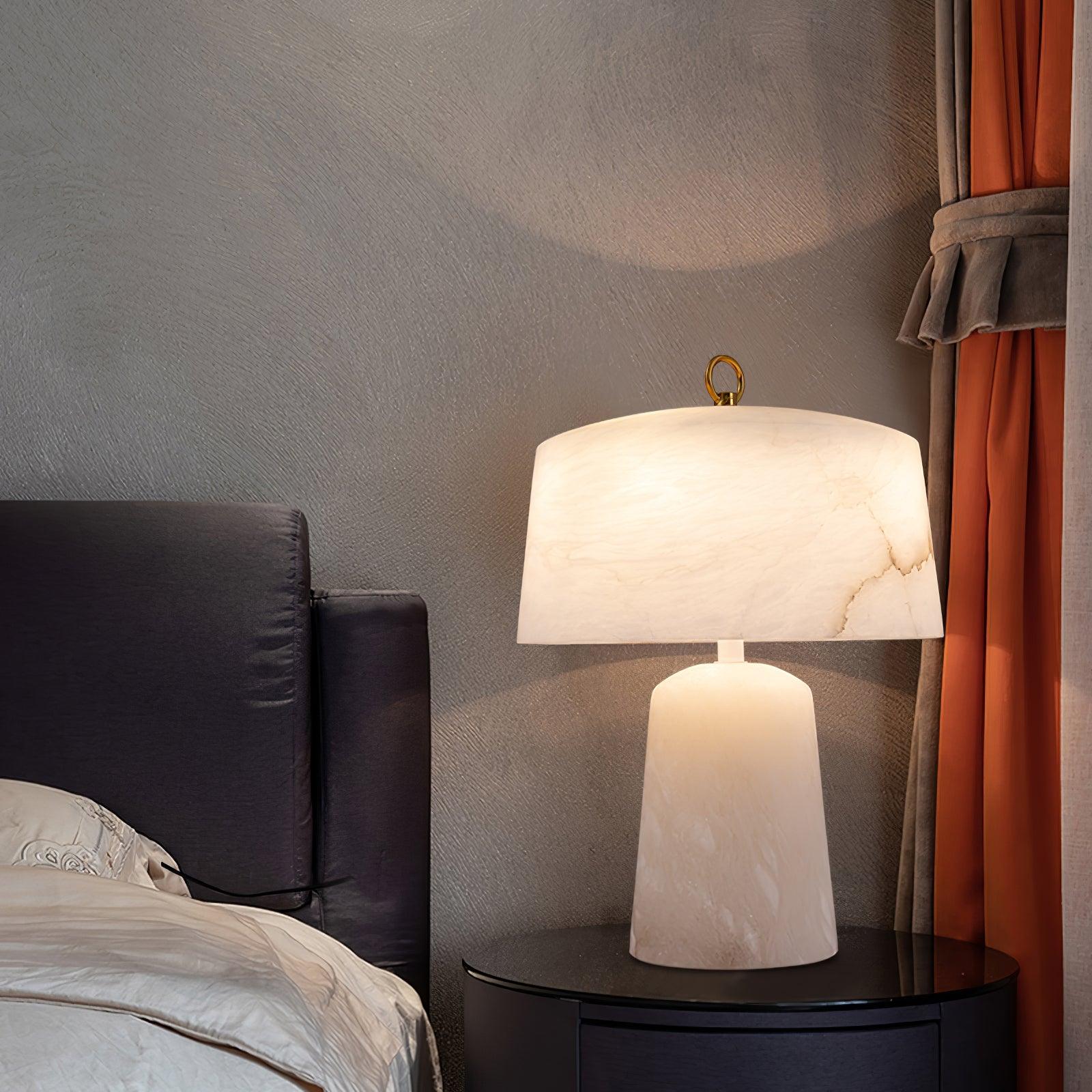 Vintage Marble and Brass Table Lamp for Luxury Bedside and Living Room Lighting