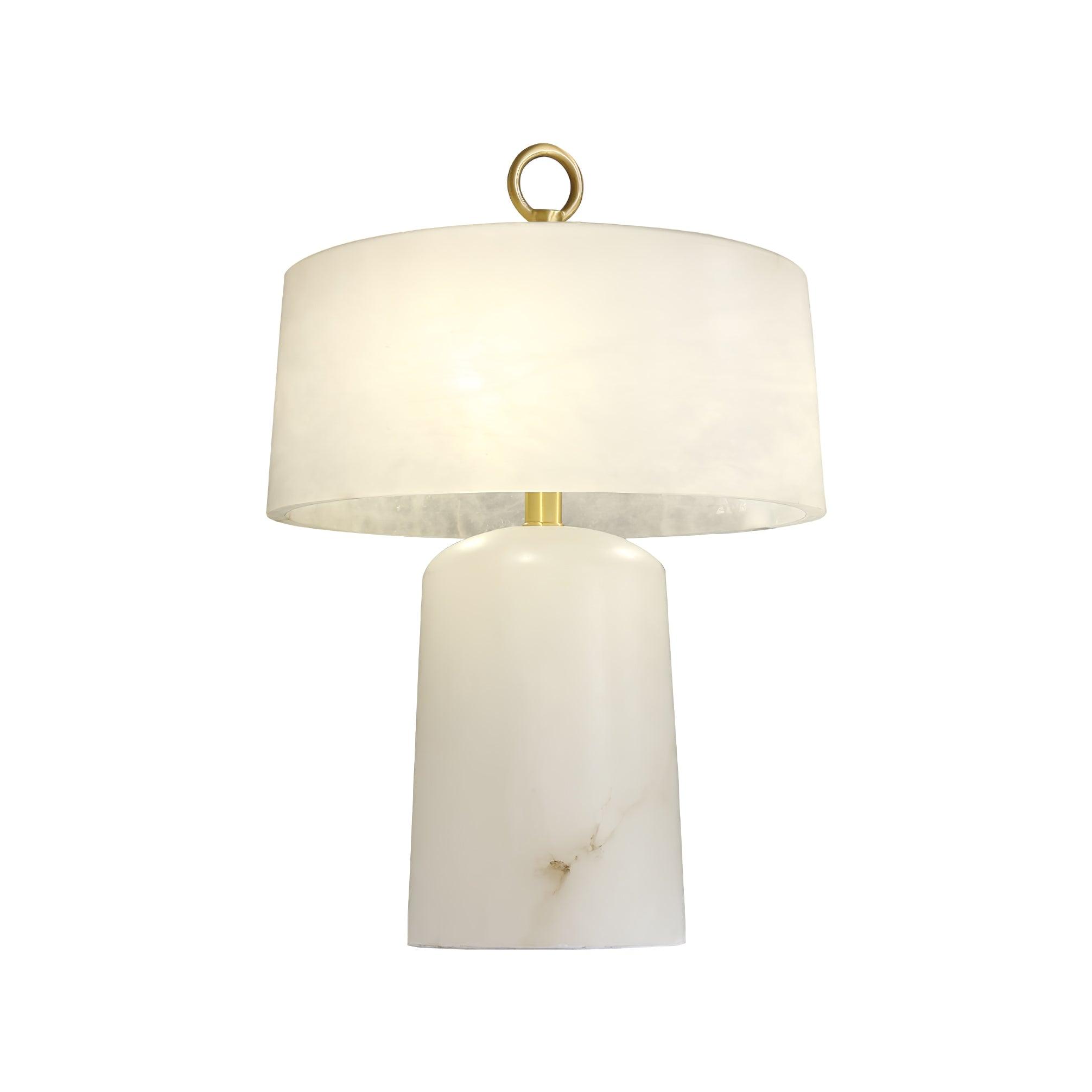 Vintage Marble and Brass Table Lamp for Luxury Bedside and Living Room Lighting