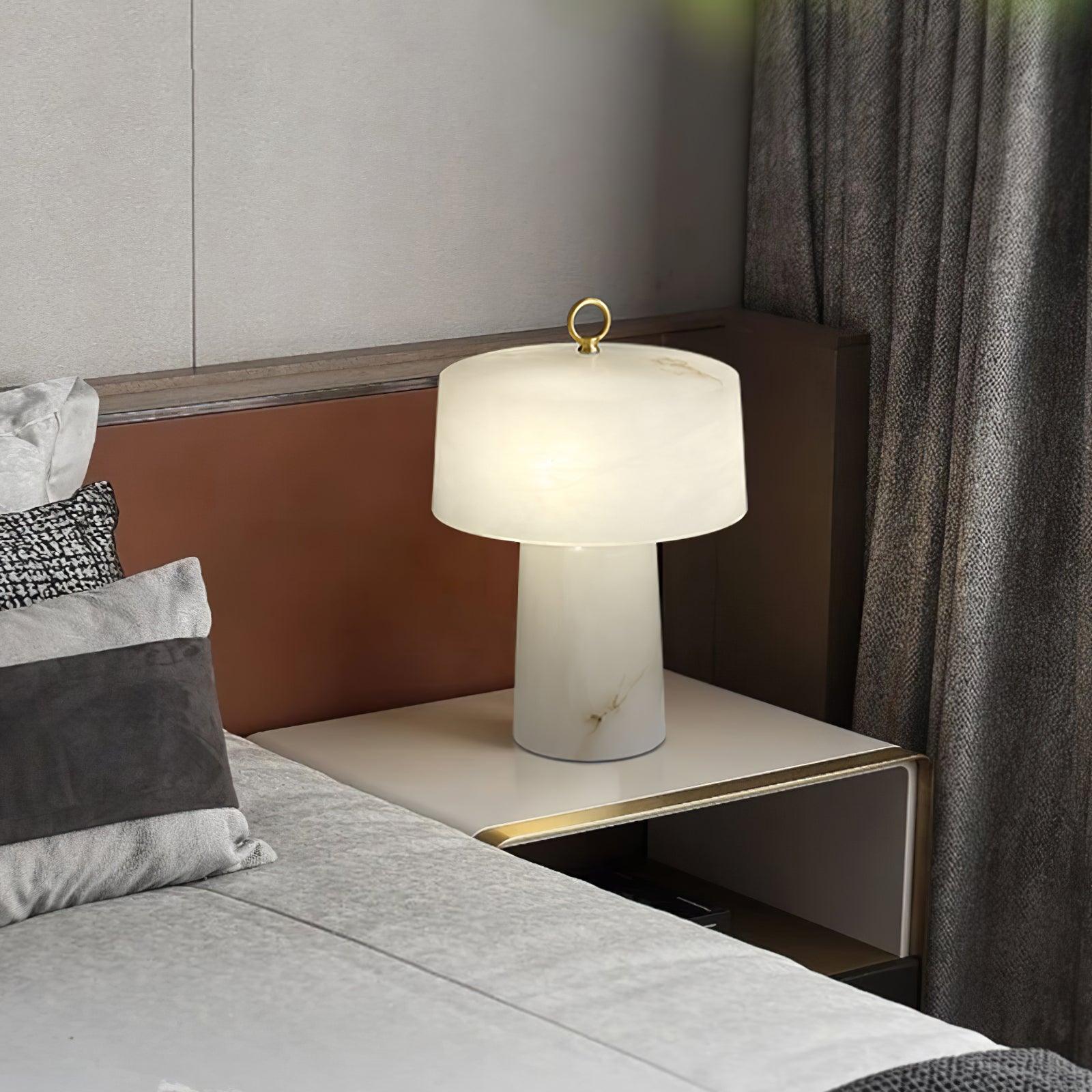 Vintage Marble and Brass Table Lamp for Luxury Bedside and Living Room Lighting