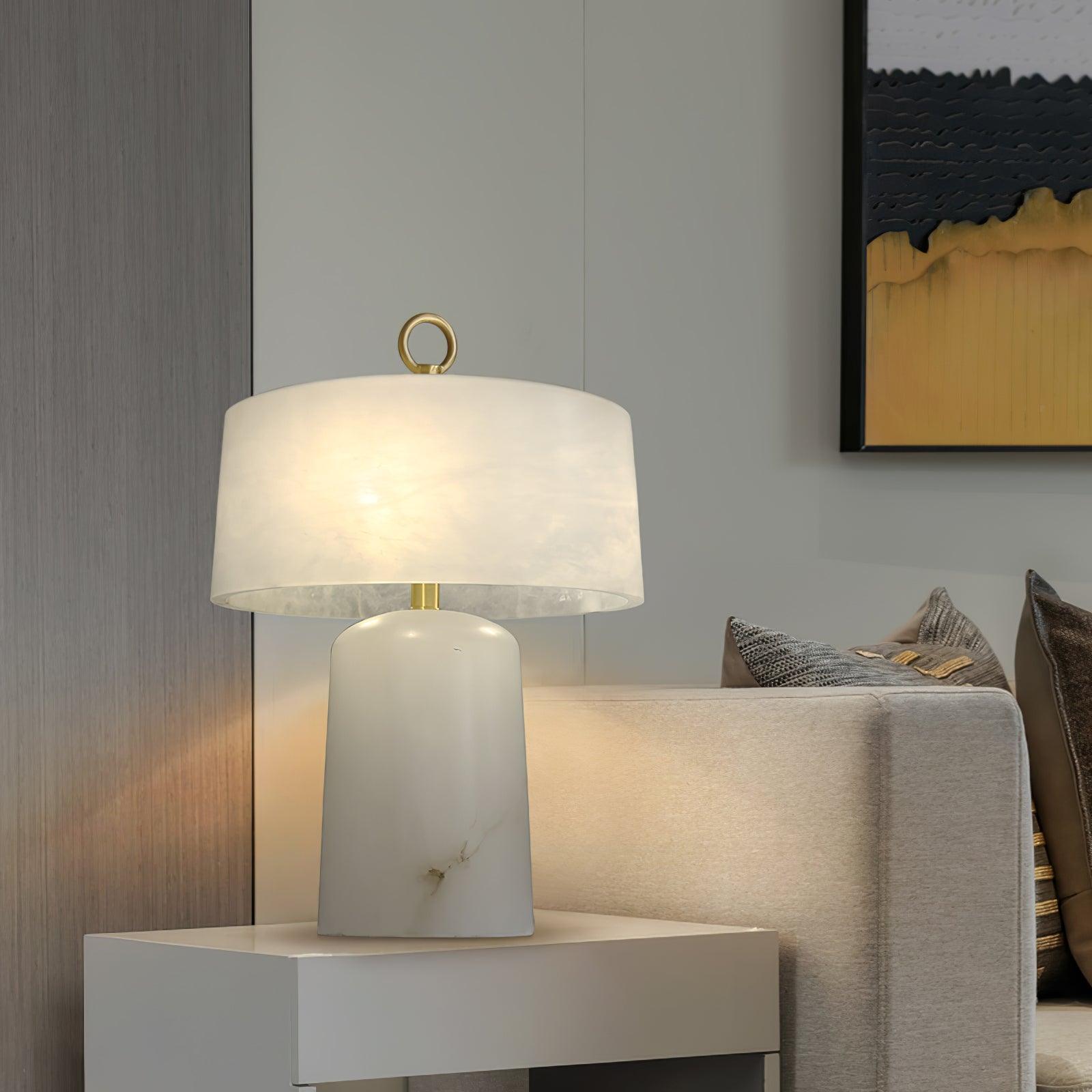 Vintage Marble and Brass Table Lamp for Luxury Bedside and Living Room Lighting