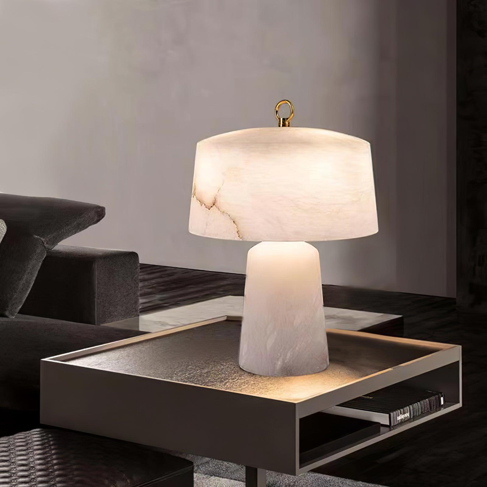Vintage Marble and Brass Table Lamp for Luxury Bedside and Living Room Lighting