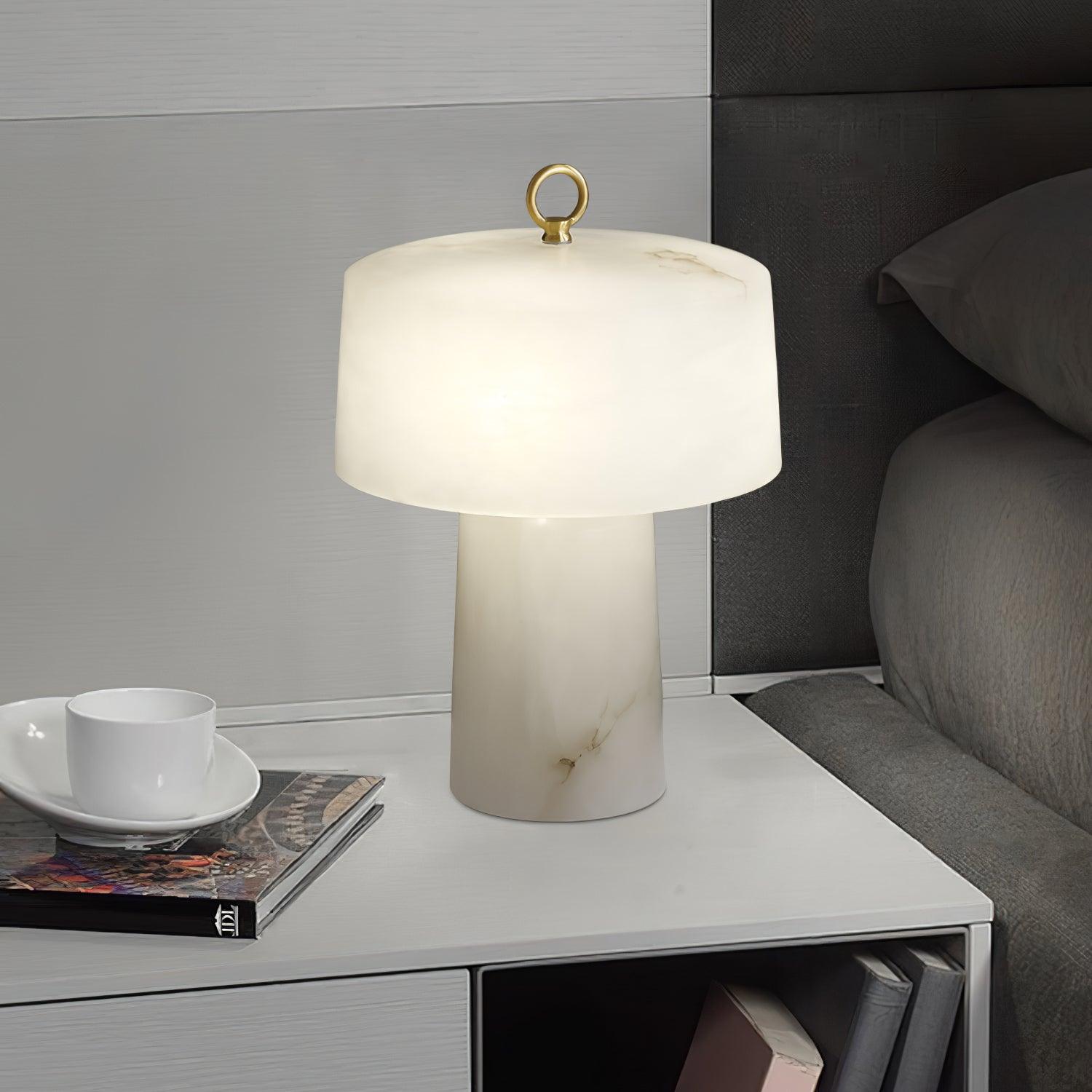 Vintage Marble and Brass Table Lamp for Luxury Bedside and Living Room Lighting