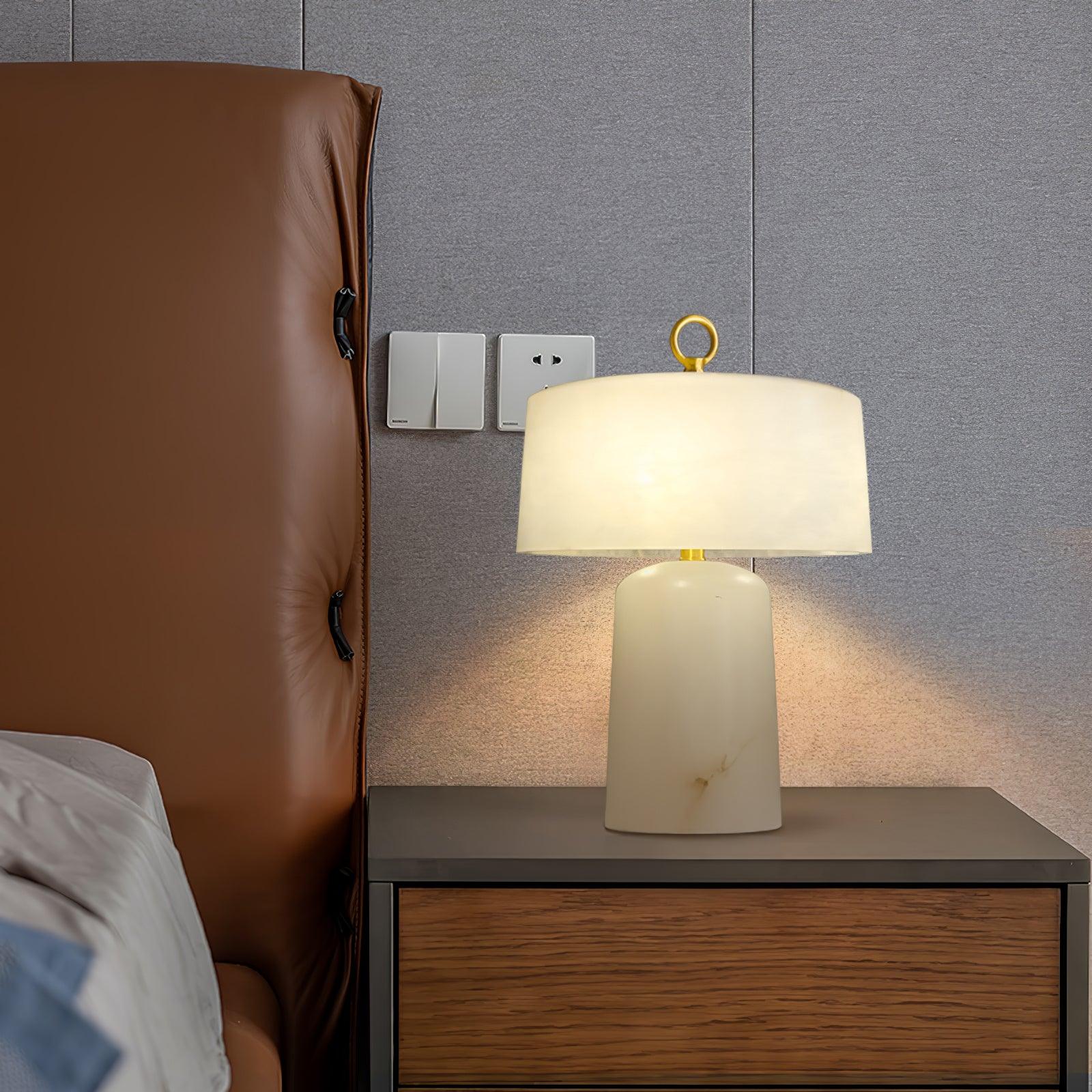Vintage Marble and Brass Table Lamp for Luxury Bedside and Living Room Lighting