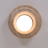 Modern Yellow Travertine Aperture Flush Mount Ceiling Light for Elegant Home Interiors