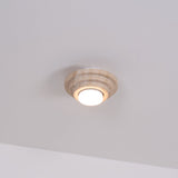 Modern Yellow Travertine Aperture Flush Mount Ceiling Light for Elegant Home Interiors