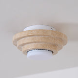 Modern Yellow Travertine Aperture Flush Mount Ceiling Light for Elegant Home Interiors