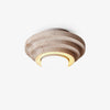 Modern Yellow Travertine Aperture Flush Mount Ceiling Light for Elegant Home Interiors