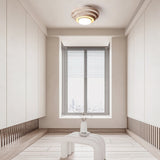 Modern Yellow Travertine Aperture Flush Mount Ceiling Light for Elegant Home Interiors
