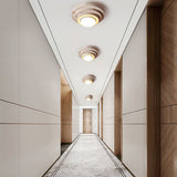 Modern Yellow Travertine Aperture Flush Mount Ceiling Light for Elegant Home Interiors