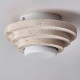 Modern Yellow Travertine Aperture Flush Mount Ceiling Light for Elegant Home Interiors