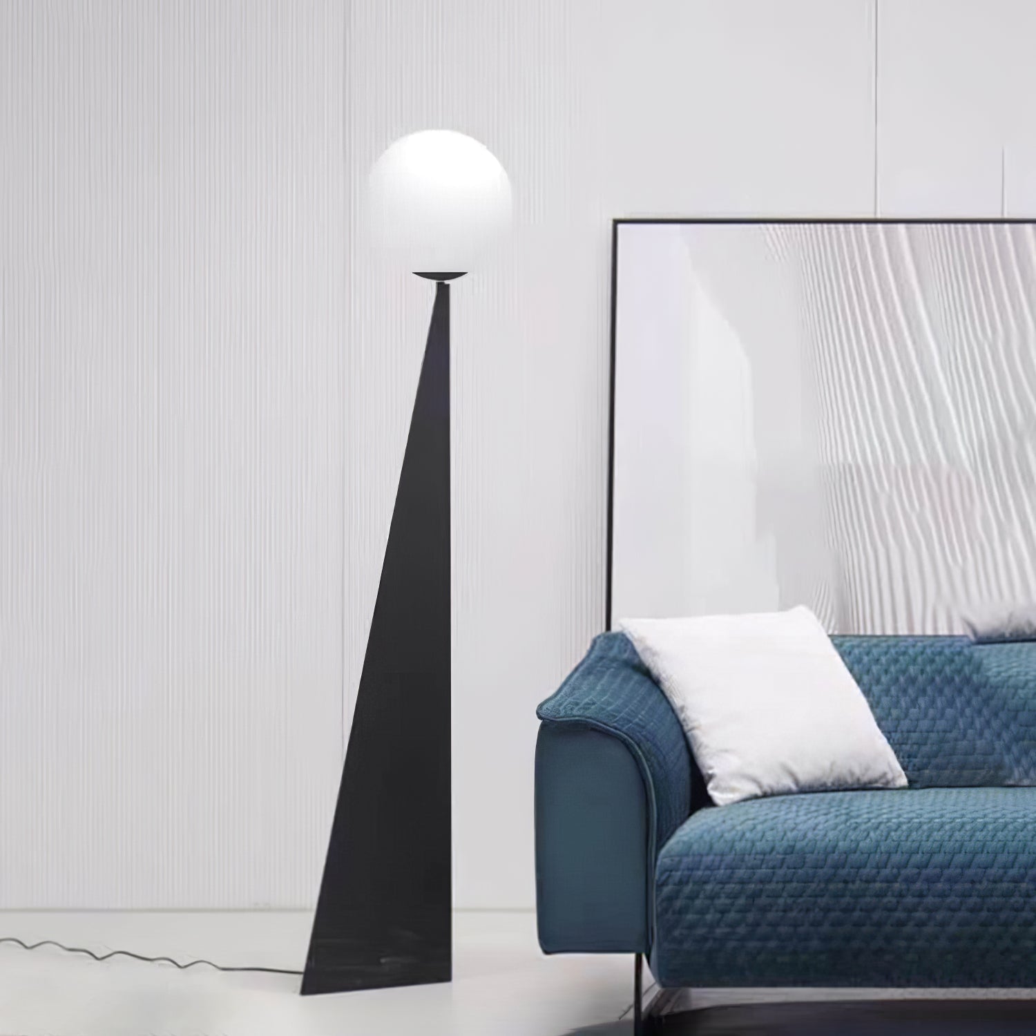 Modern Geometric Apex Sphere Floor Lamp with Tapered Base for Living Room Office