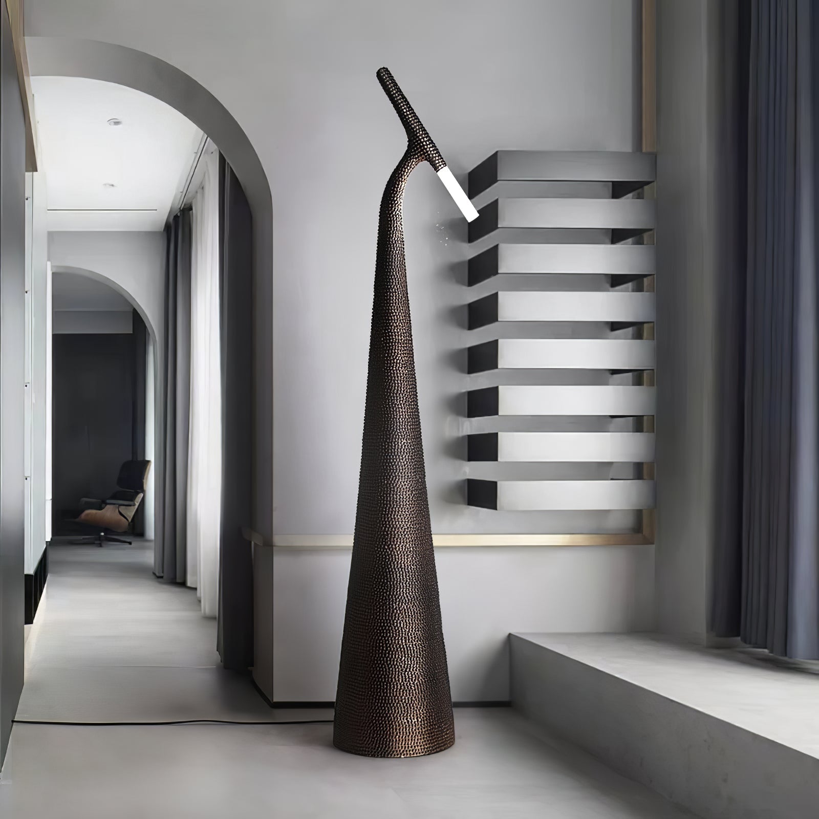 Modern Apex Texture Ambient LED Floor Lamp for Elegant Home and Office Lighting