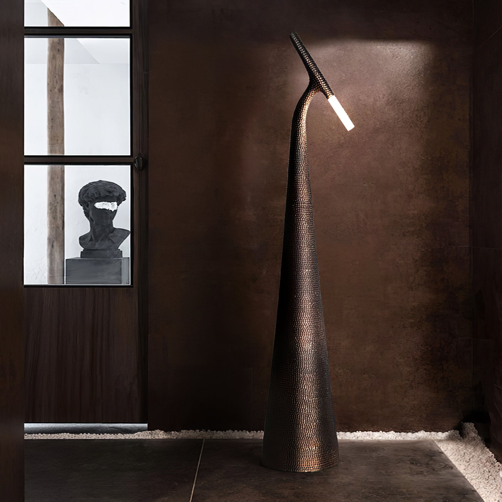 Modern Apex Texture Ambient LED Floor Lamp for Elegant Home and Office Lighting