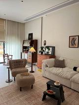 Modern Triangular Shade Tripod Floor Lamp with Walnut Wood Base for Living Room