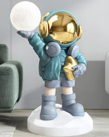 Apollo Astronaut Resin Standing Lamp with Integrated LED and Rechargeable Battery