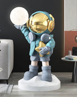 Apollo Astronaut Resin Standing Lamp with Integrated LED and Rechargeable Battery