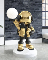 Apollo Astronaut Resin Standing Lamp with Integrated LED and Rechargeable Battery