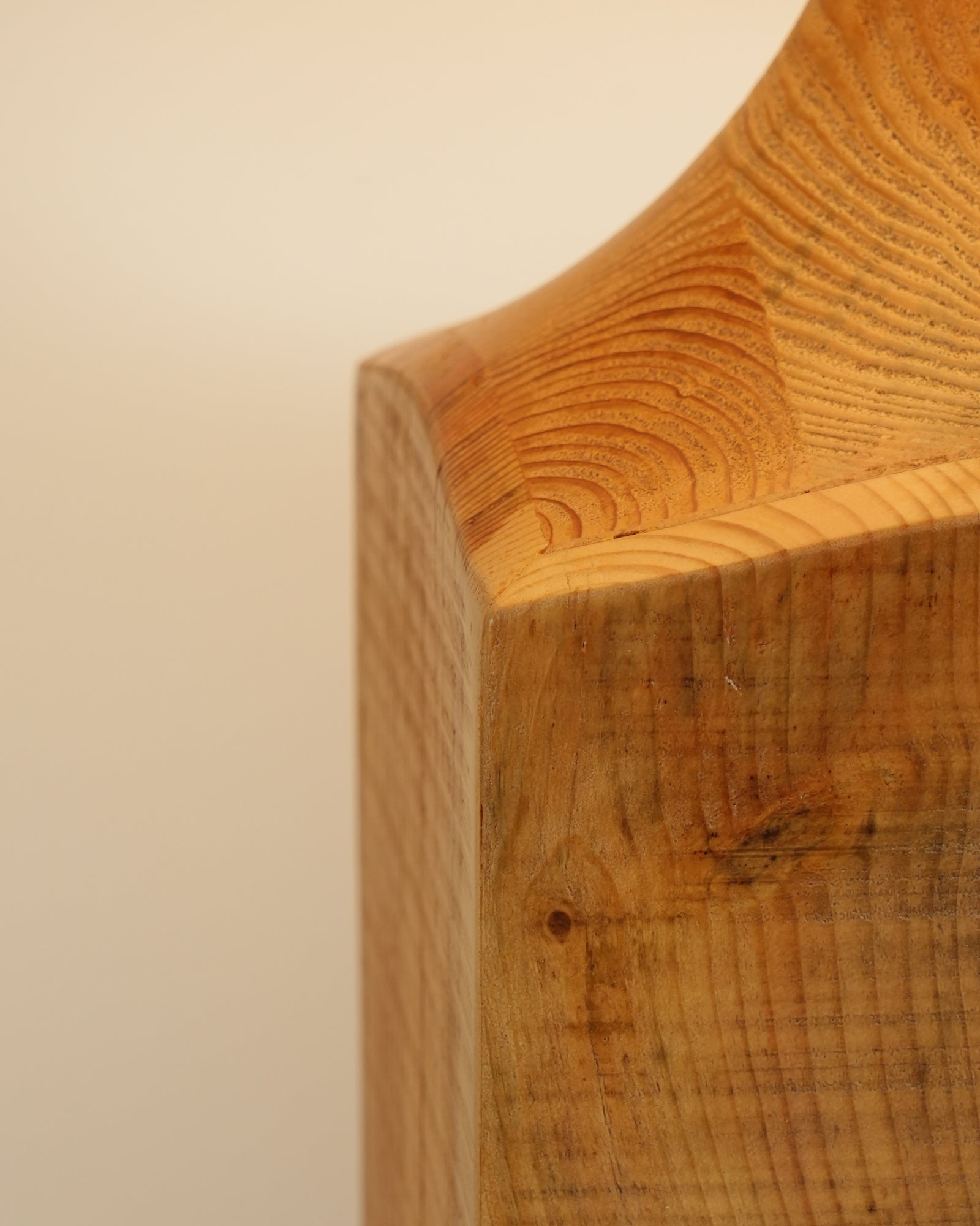 Rustic Wood Floor Lamp with Organic Texture and Beige Fabric Shade Standing Reading Light