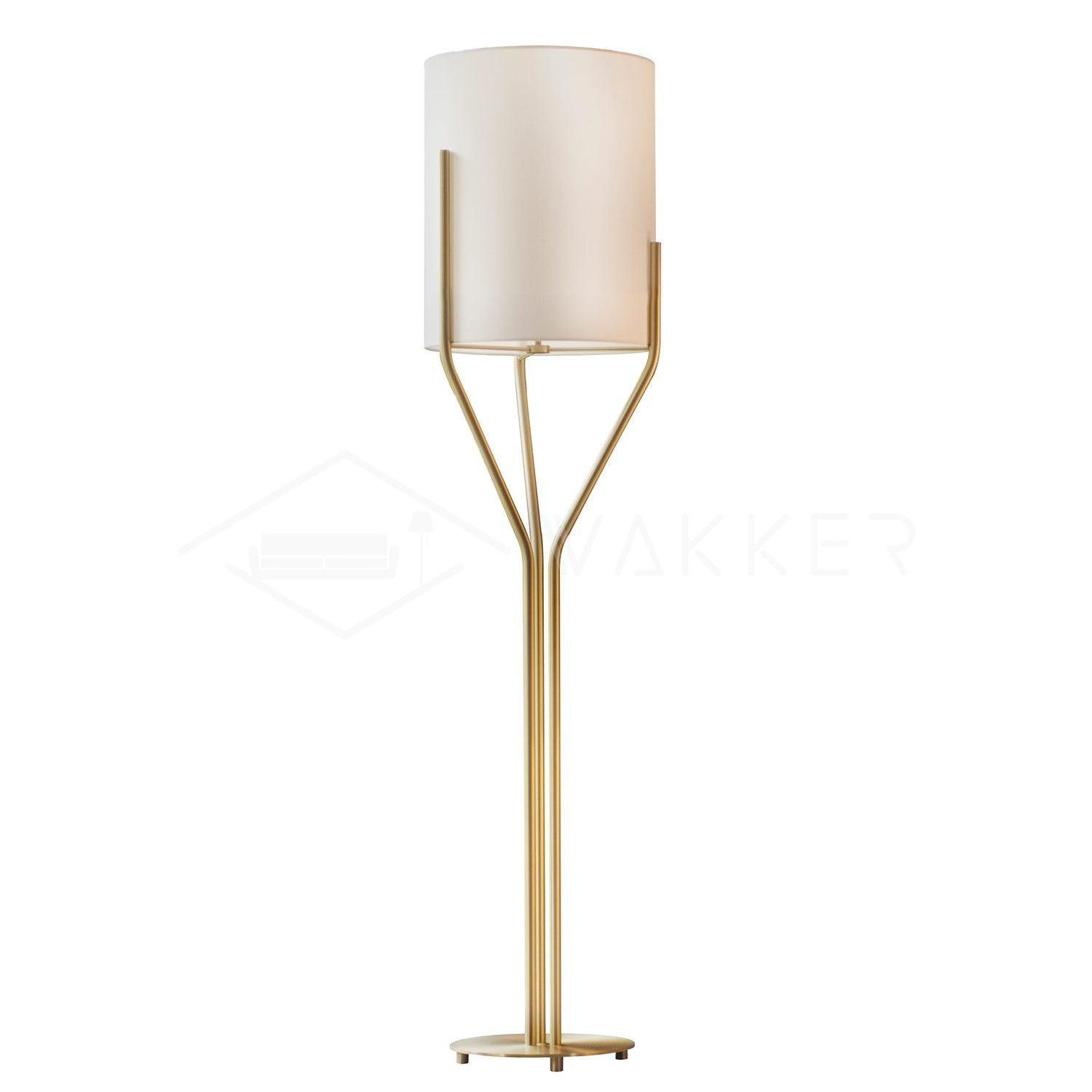Elegant Brass Arborescence Floor Lamp Contemporary Reading Light with Cloth Shade