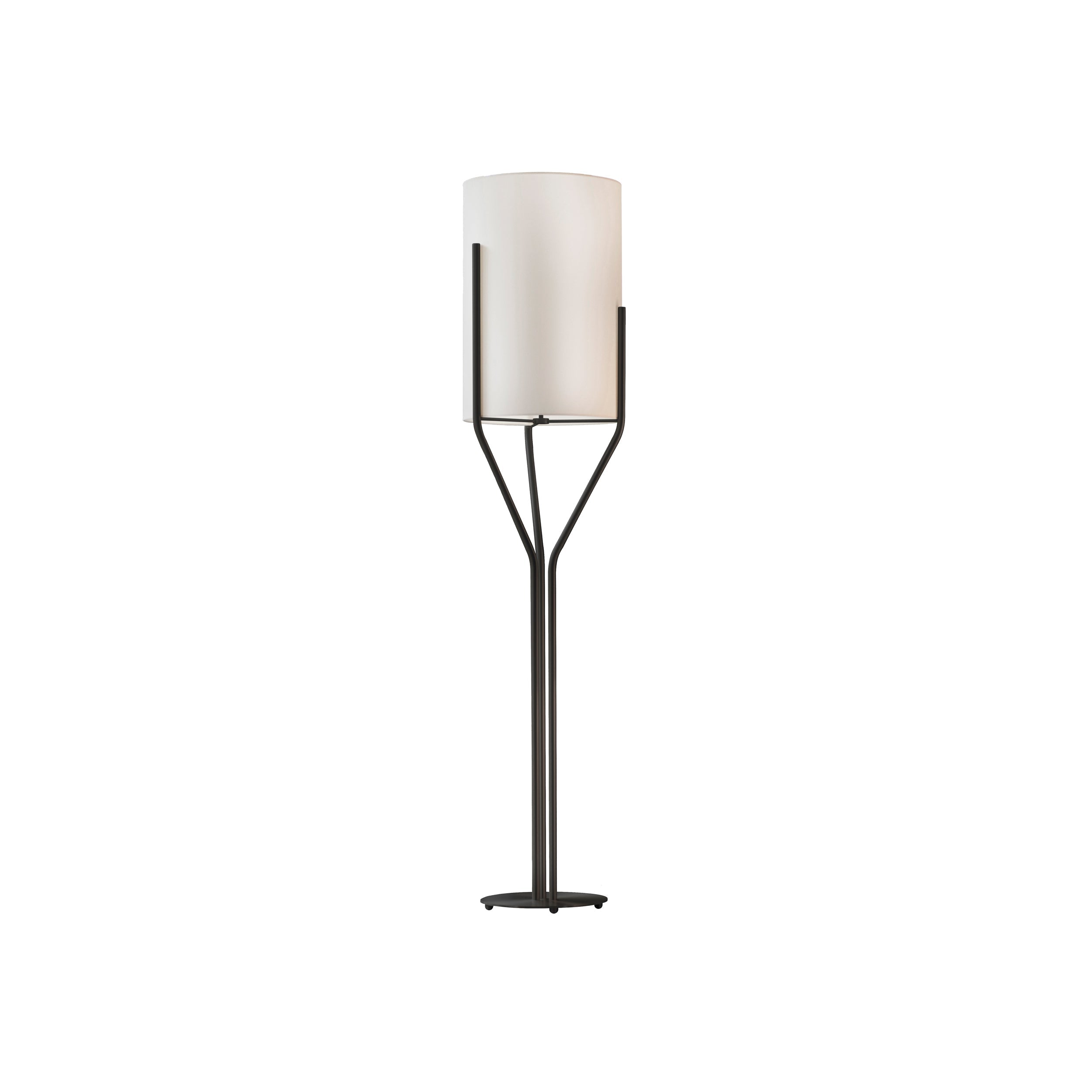 Elegant Brass Arborescence Floor Lamp Contemporary Reading Light with Cloth Shade