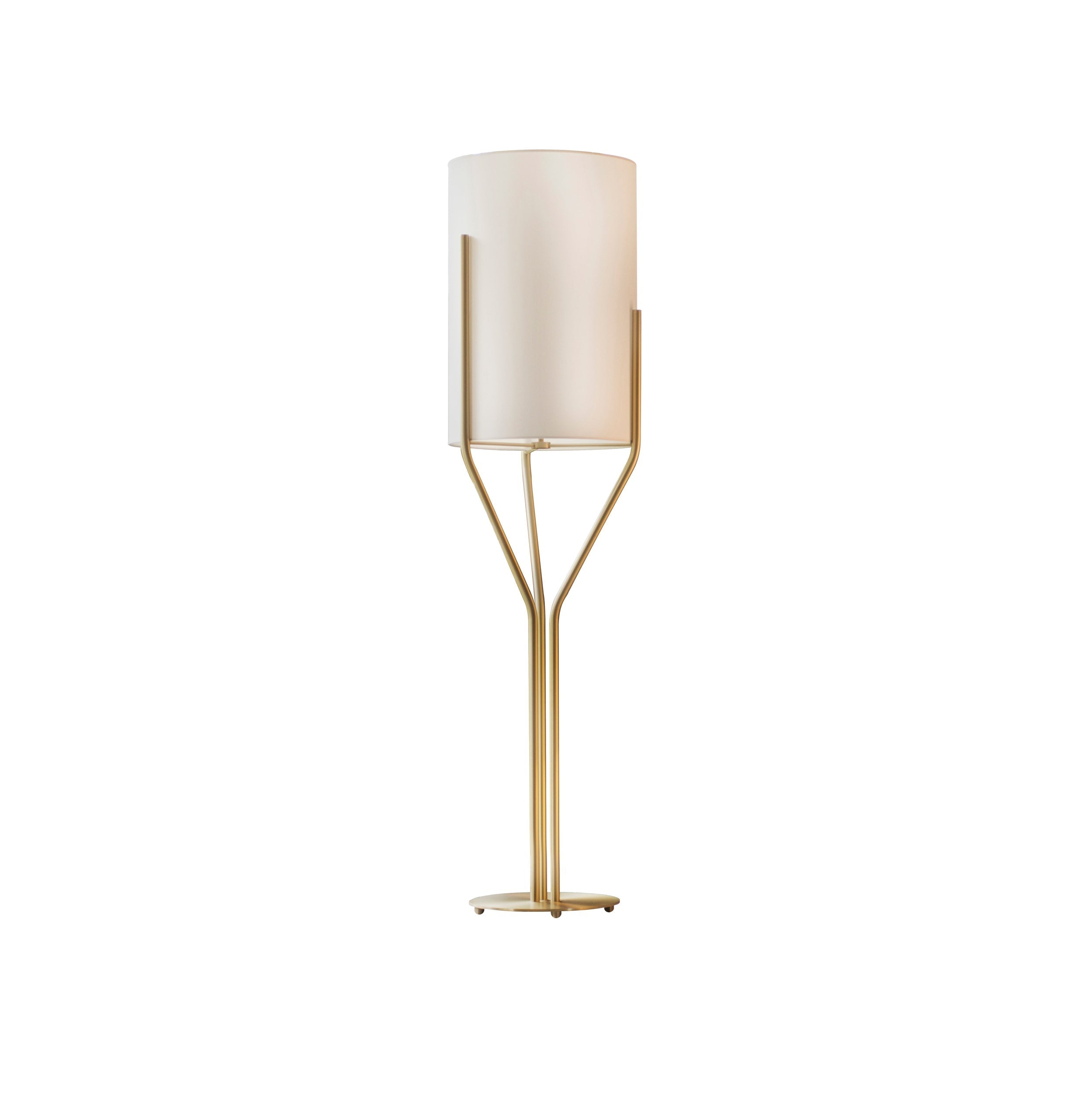 Elegant Brass Arborescence Floor Lamp Contemporary Reading Light with Cloth Shade
