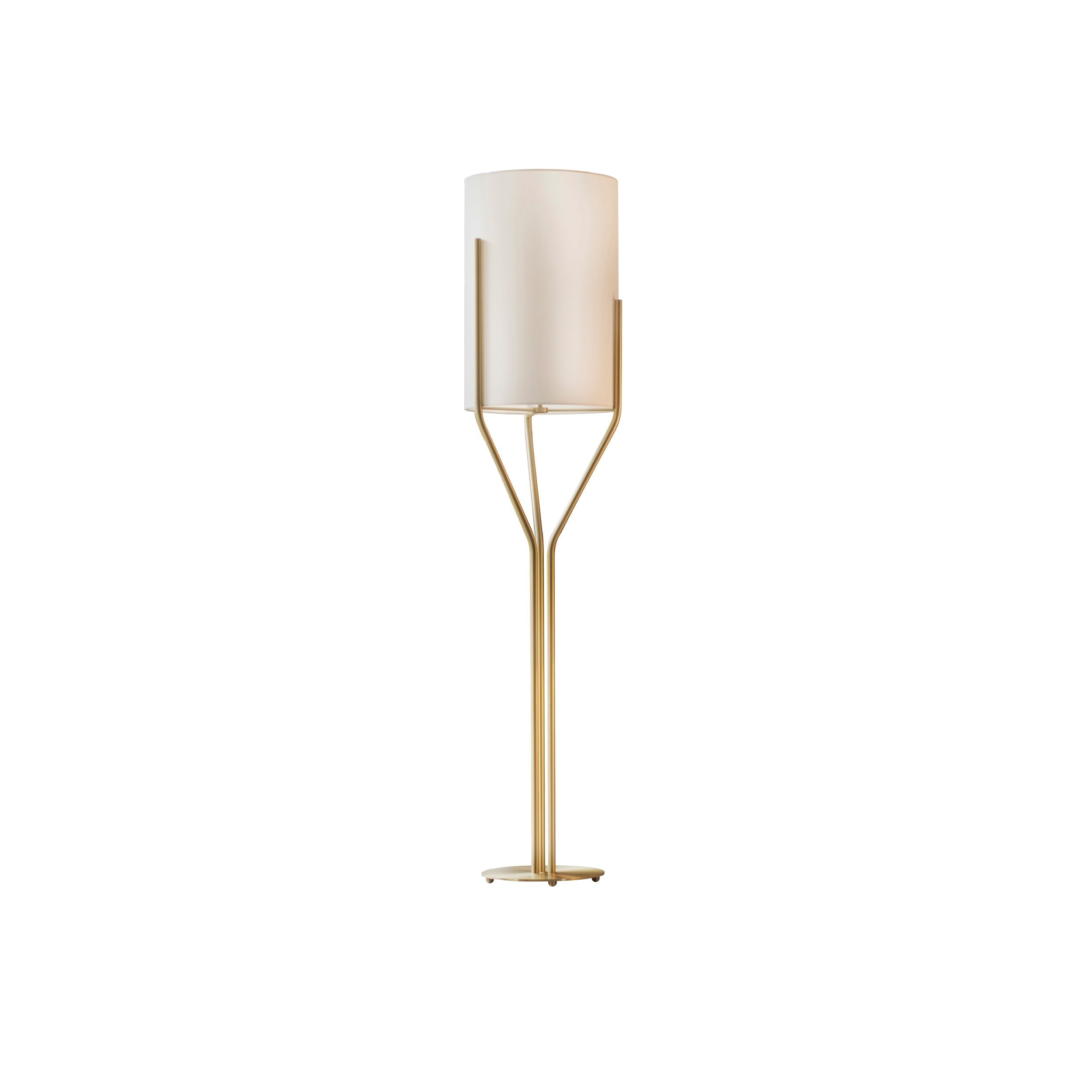 Elegant Brass Arborescence Floor Lamp Contemporary Reading Light with Cloth Shade