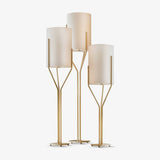 Elegant Brass Arborescence Floor Lamp Contemporary Reading Light with Cloth Shade