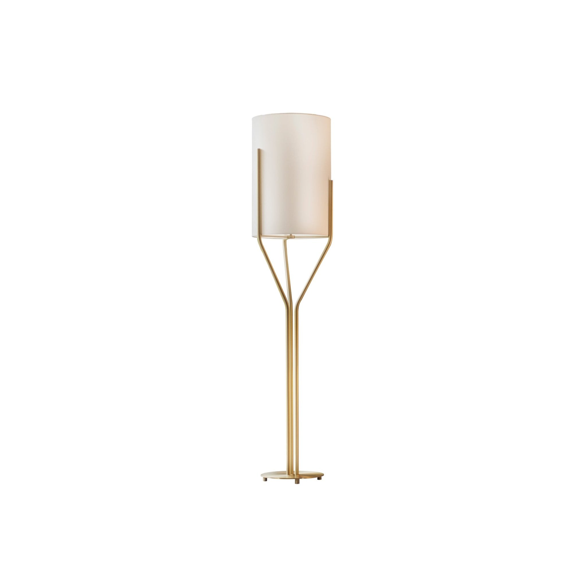 Elegant Brass Arborescence Floor Lamp Contemporary Reading Light with Cloth Shade
