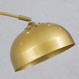 Arc Bell Metal Floor Lamp with Natural Marble Base and Integrated Side Table Tray