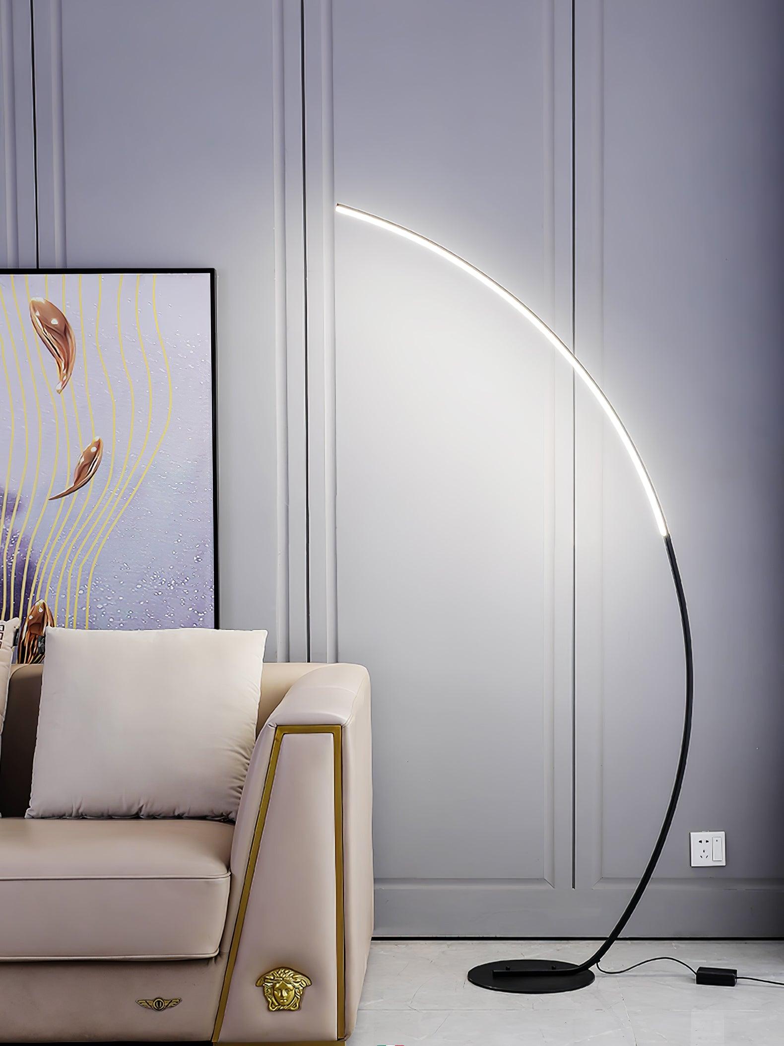 Modern LED Arc Floor Lamp Minimalist Standing Accent Light for Living Room